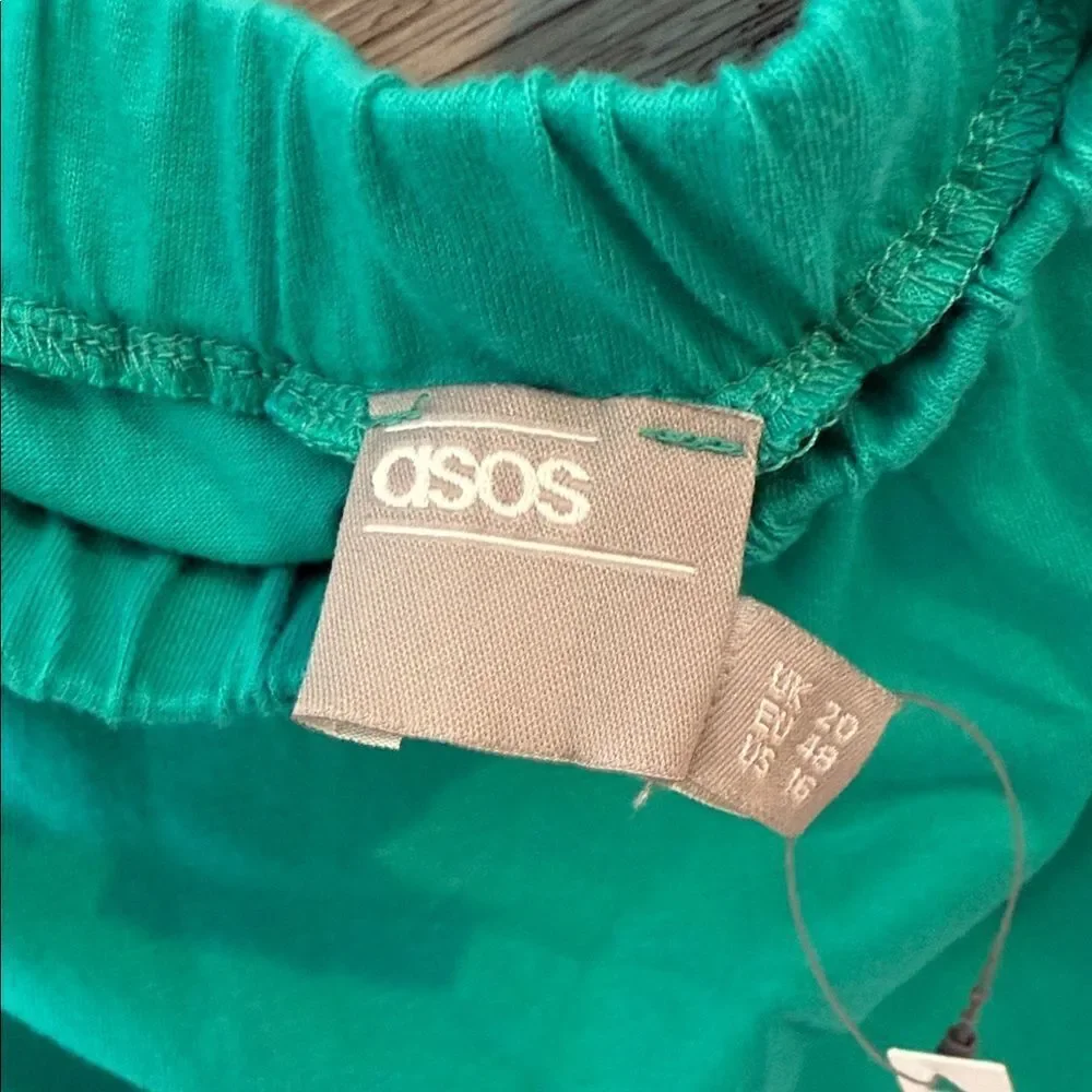 ASOS Green Off-Shoulder Midi Athleisure Dress sz 16